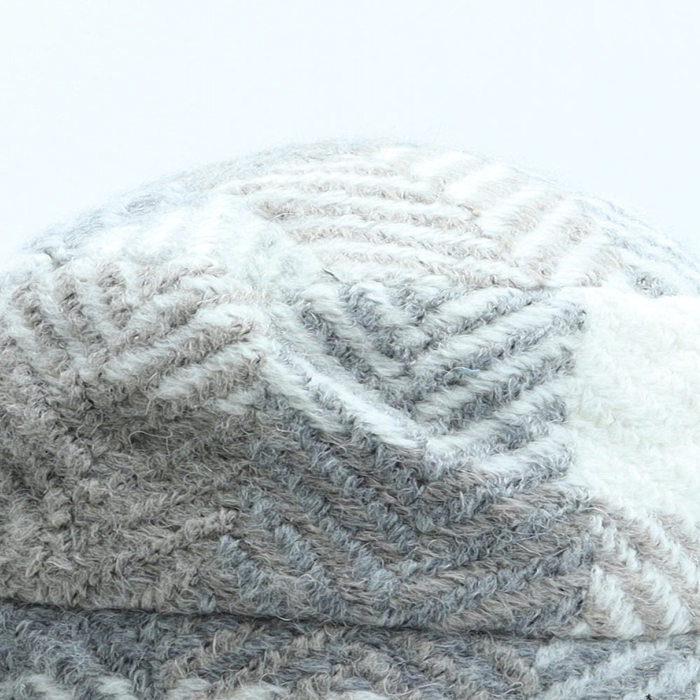 Blarney Womens Beige Geometric Wool Bucket Hat One Size