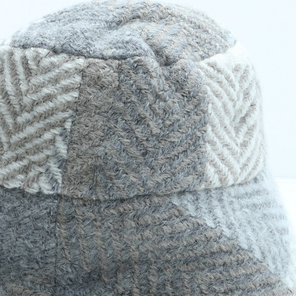 Blarney Womens Beige Geometric Wool Bucket Hat One Size