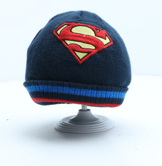 George Boys Blue Acrylic Beanie One Size - Superman