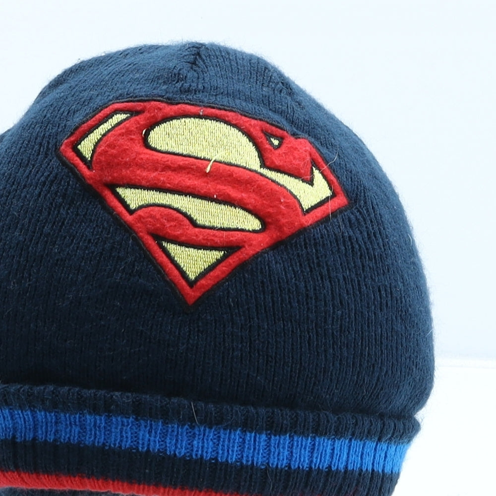 George Boys Blue Acrylic Beanie One Size - Superman