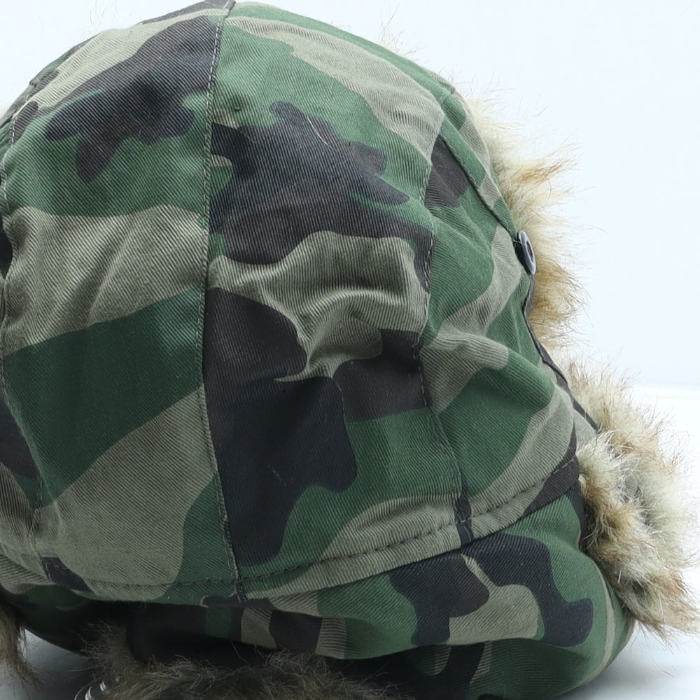 ProClimate Mens Green Camouflage Cotton Trapper Hat One Size - Faux Fur