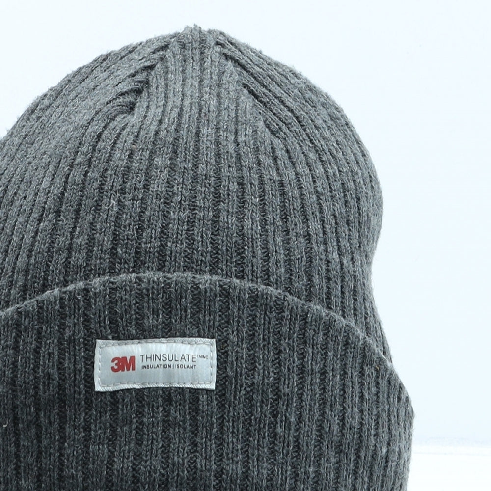 Mountain Warehouse Mens Grey Acrylic Beanie Size M