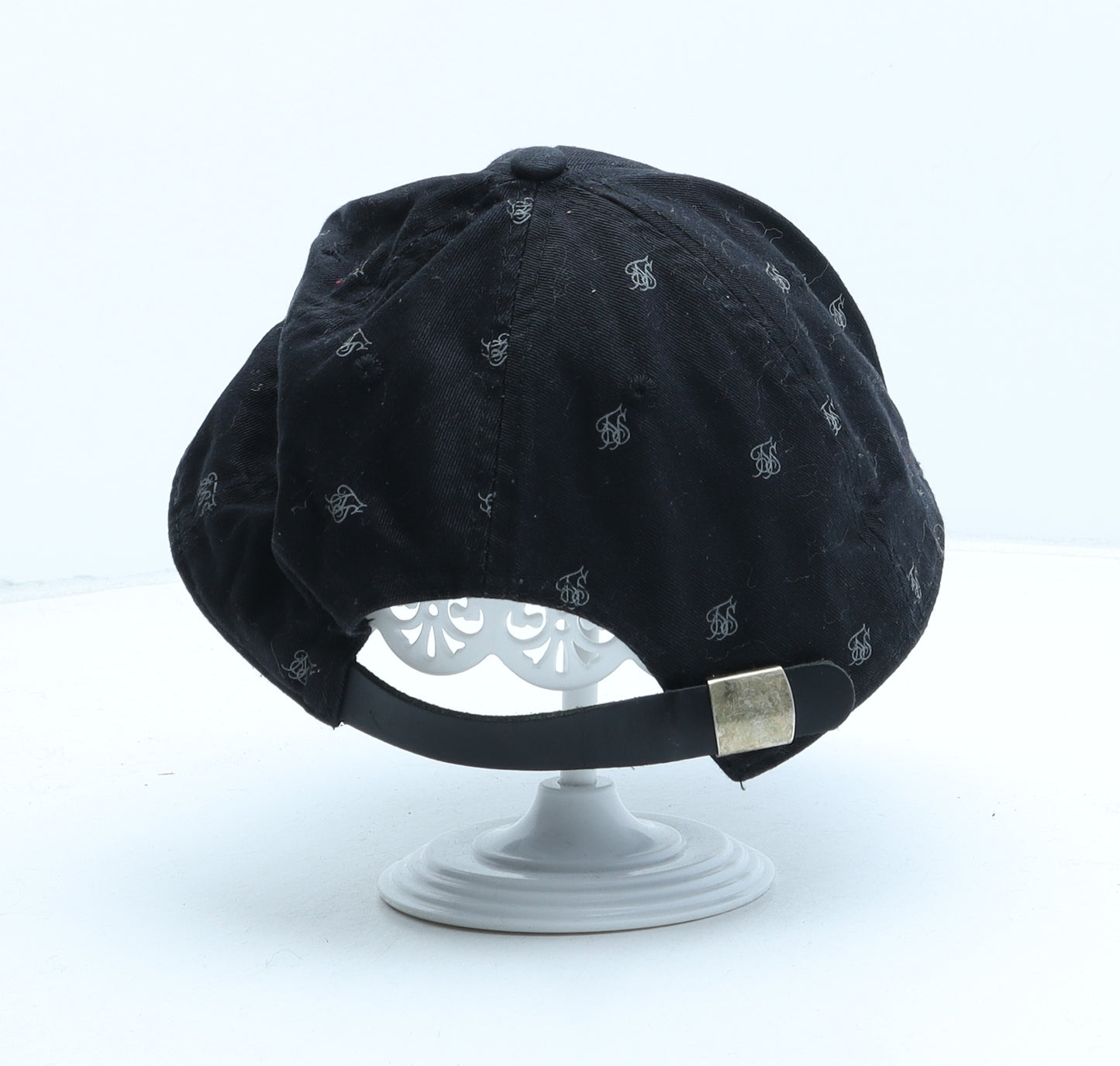 SikSilk Mens Black Geometric Cotton Snapback One Size