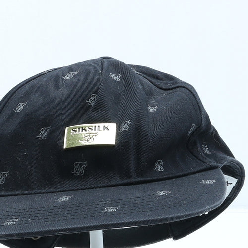 SikSilk Mens Black Geometric Cotton Snapback One Size