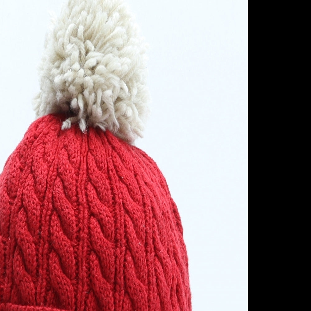 NEXT Girls Red Cotton Bobble Hat One Size
