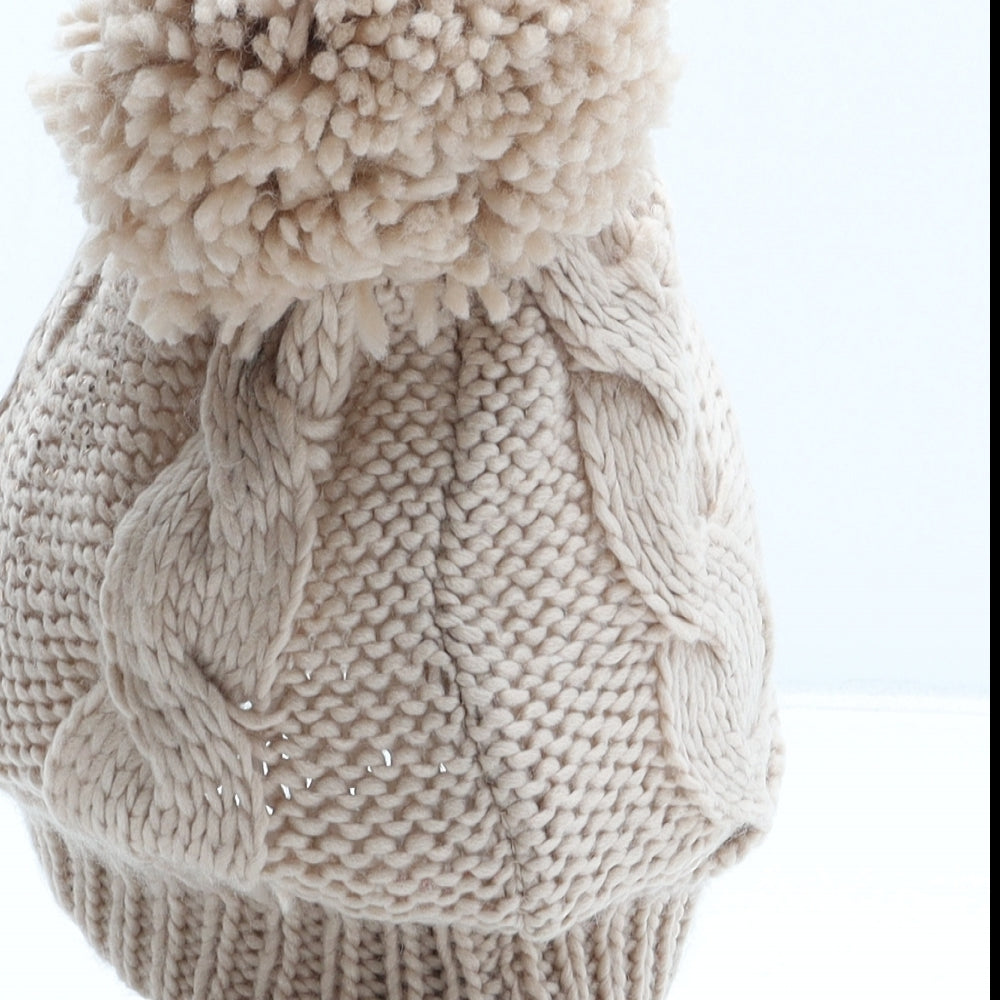 Atmosphere Womens Pink Acrylic Bobble Hat One Size