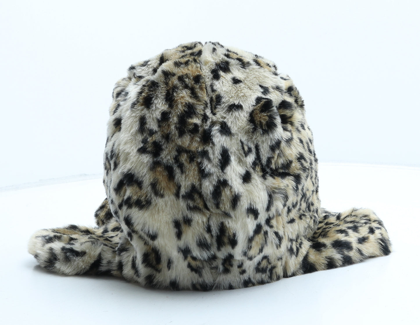 Hawkins Womens Beige Animal Print Polyester Trapper Hat One Size - Leopard Print