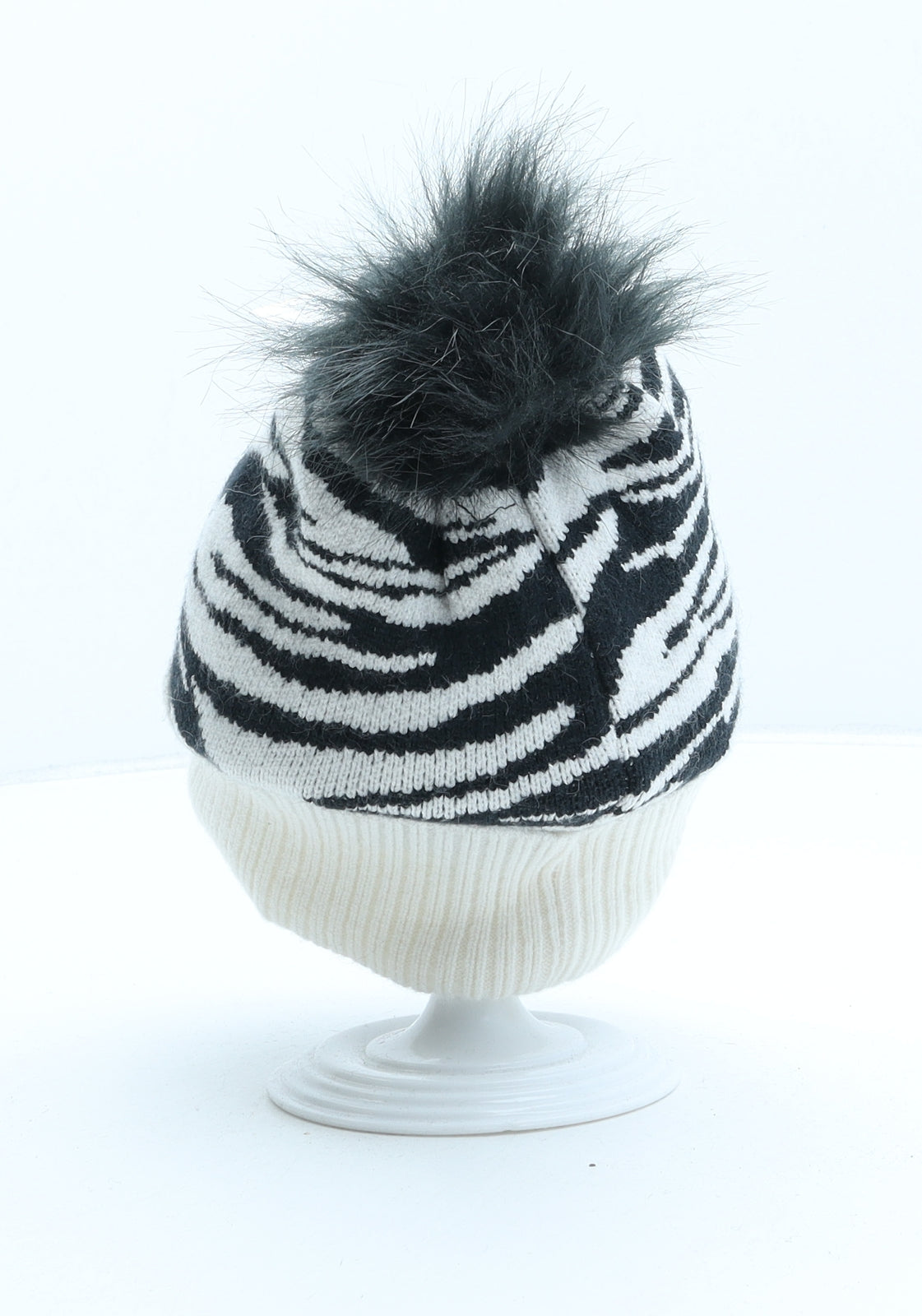 Marks and Spencer Girls Red Animal Print Viscose Bobble Hat One Size - Zebra
