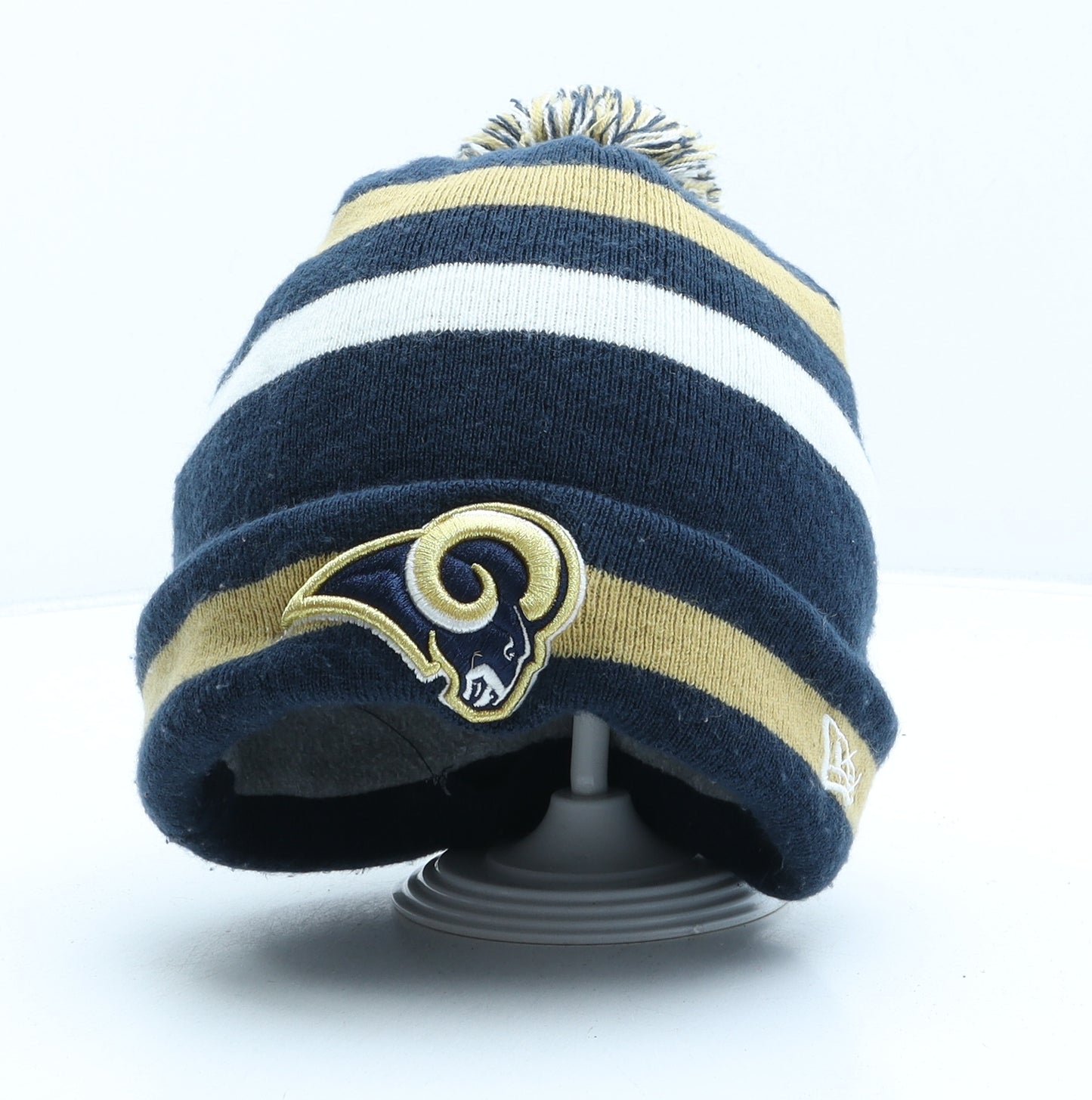 New Era Mens Blue Striped Acrylic Beanie One Size - ST LOUIS RAMS