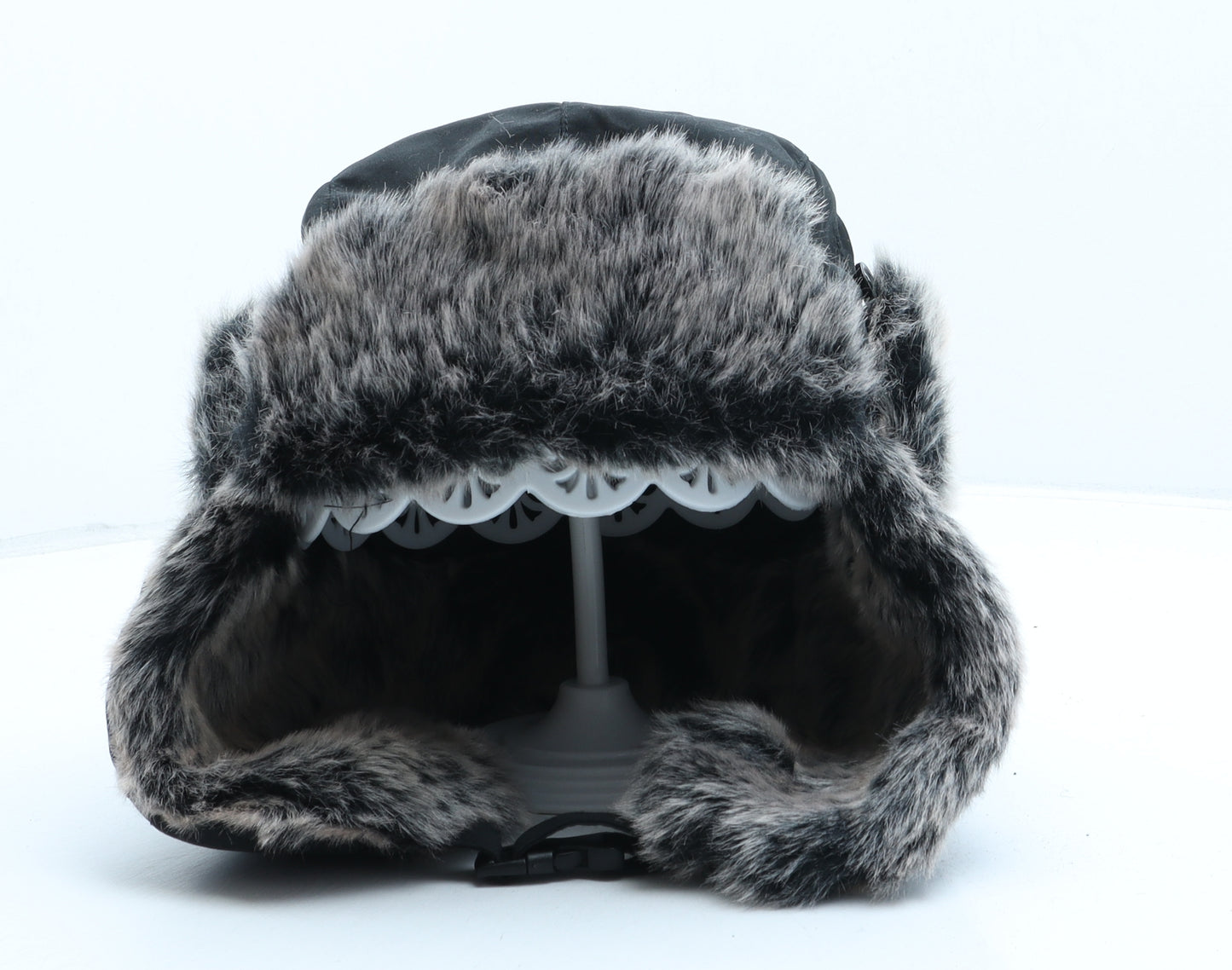 Firetrap Mens Black Acrylic Trapper Hat One Size - Faux Fur