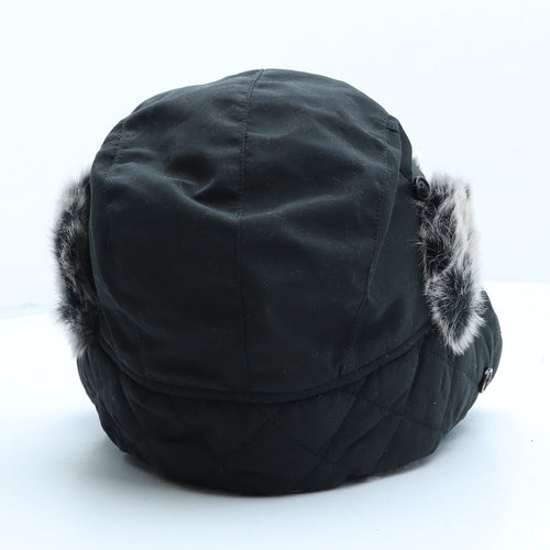 Firetrap Mens Black Acrylic Trapper Hat One Size - Faux Fur