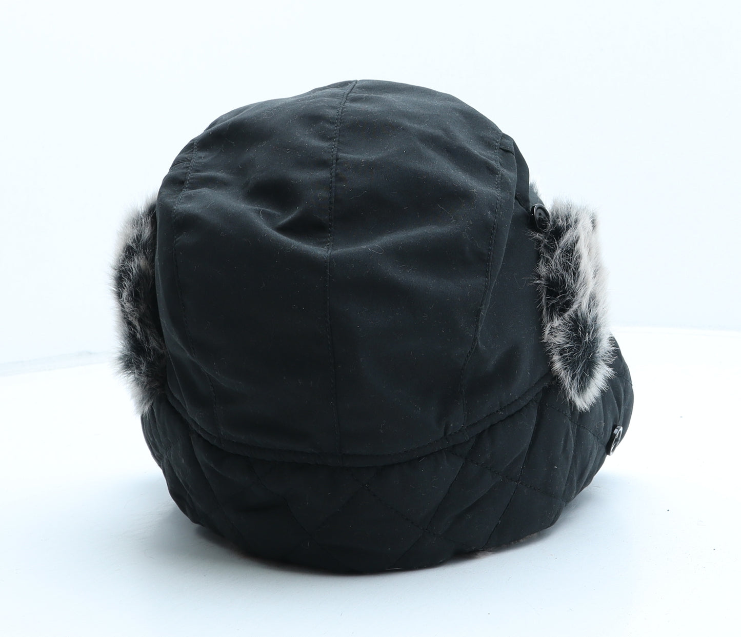 Firetrap Mens Black Acrylic Trapper Hat One Size - Faux Fur