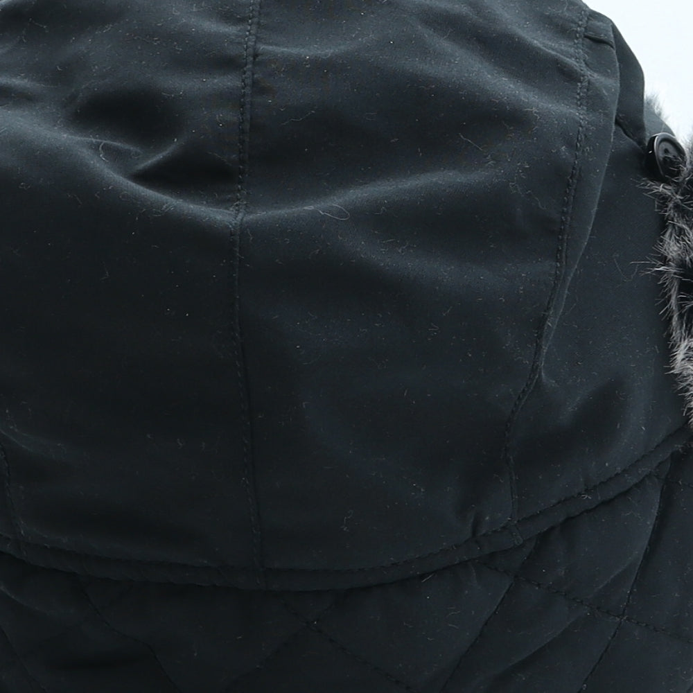 Firetrap Mens Black Acrylic Trapper Hat One Size - Faux Fur