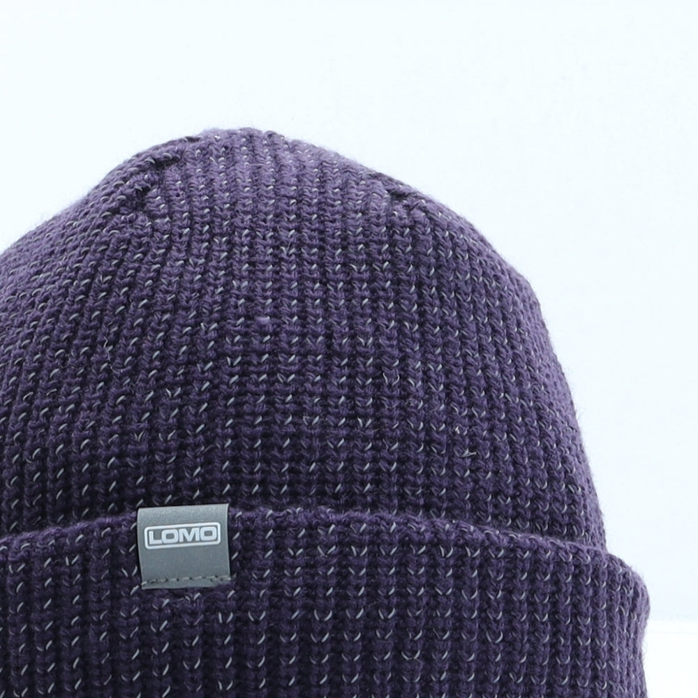 LOMO Womens Purple Acrylic Beanie One Size