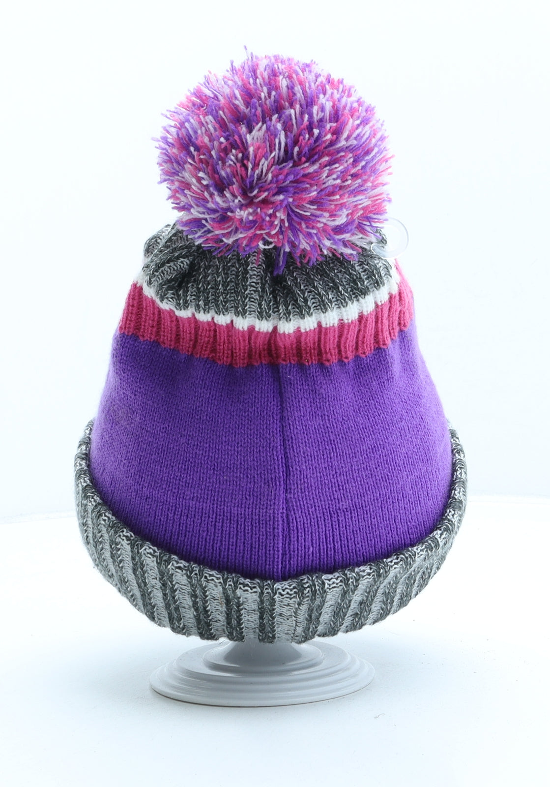 One Club One Country Womens Purple Acrylic Bobble Hat One Size - Aontroim GAA