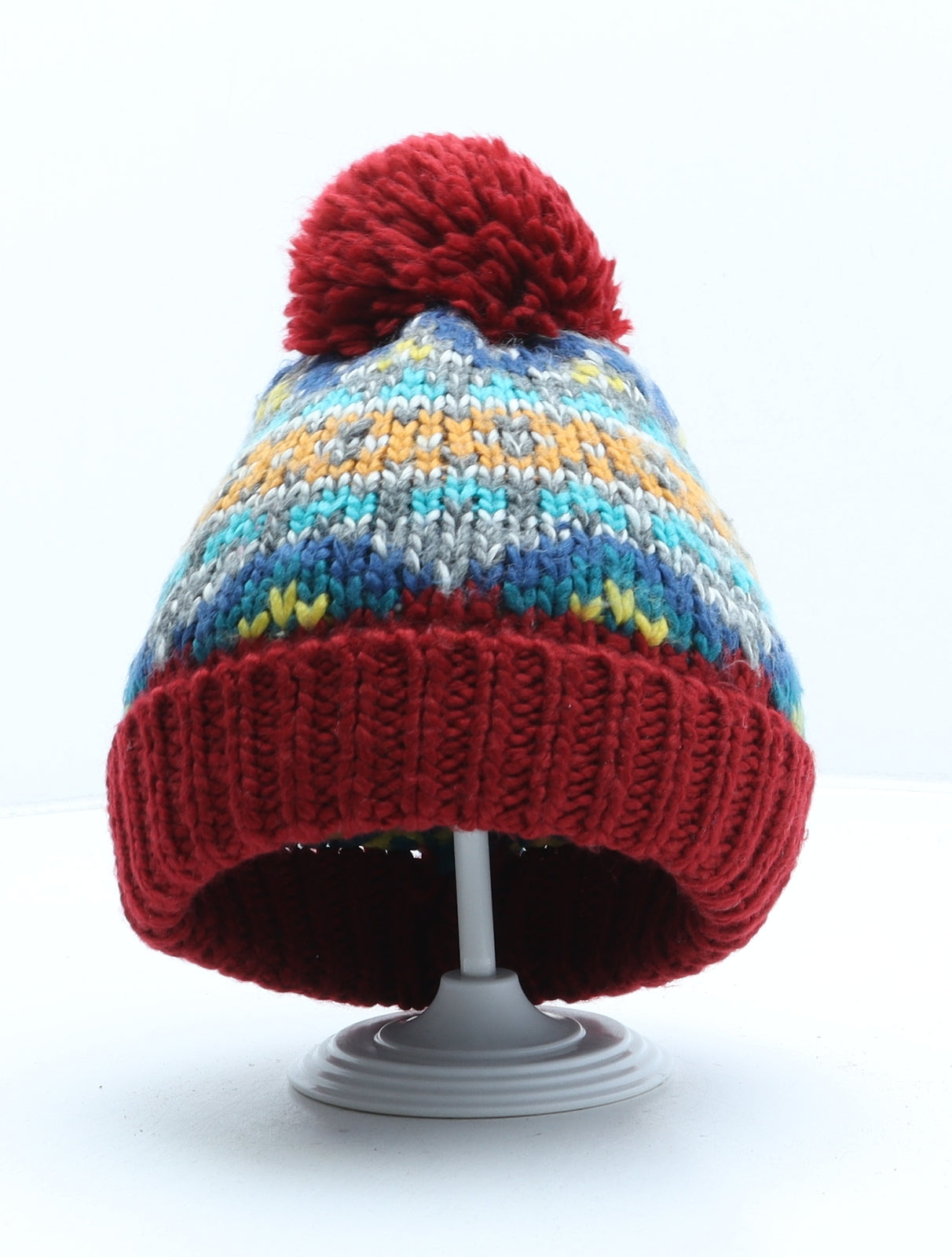 NEXT Boys Multicoloured Geometric Acrylic Bobble Hat One Size