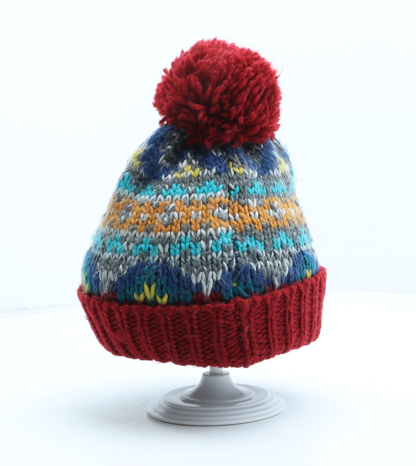 NEXT Boys Multicoloured Geometric Acrylic Bobble Hat One Size