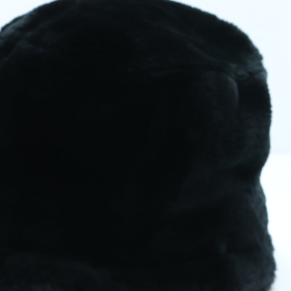 Preworn Womens Black Polyester Bucket Hat One Size - Faux Fur