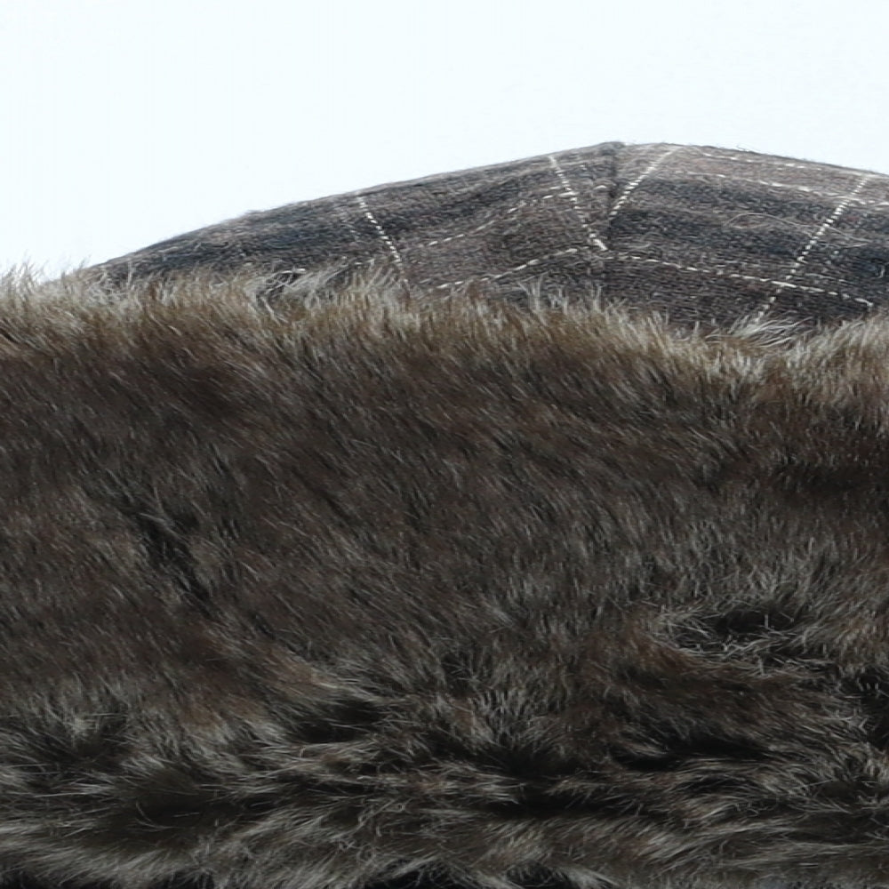 Preworn Womens Brown Check Polyester Trapper Hat One Size