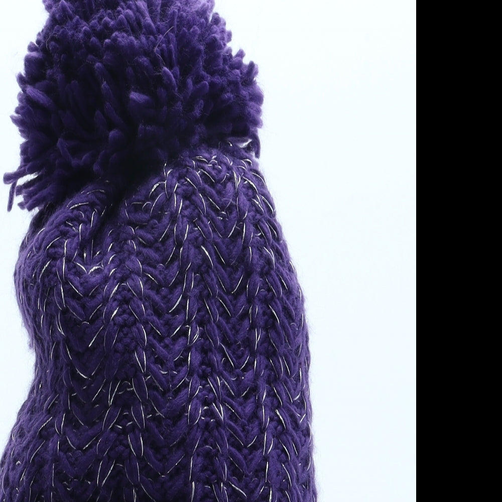 Thinsulate Womens Purple Acrylic Bobble Hat One Size