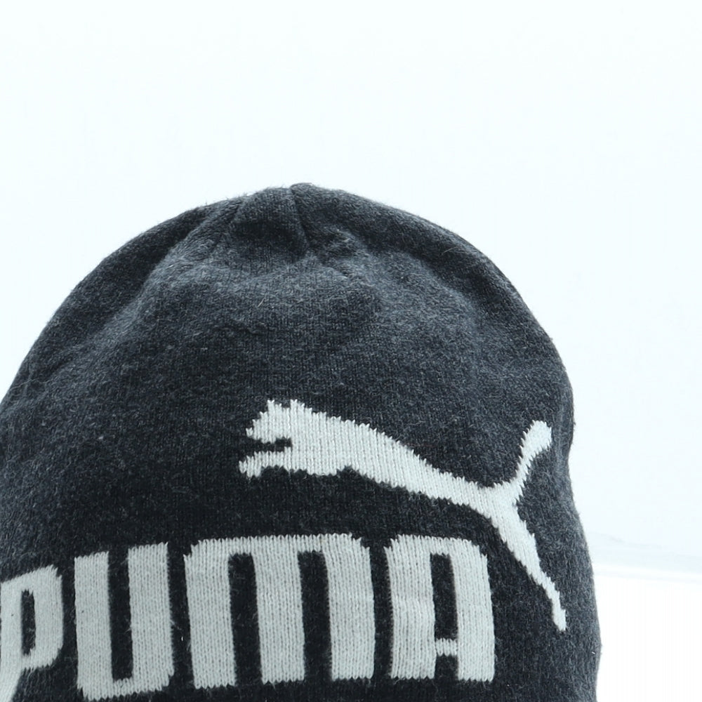 PUMA Mens Grey Acrylic Beanie One Size - Logo