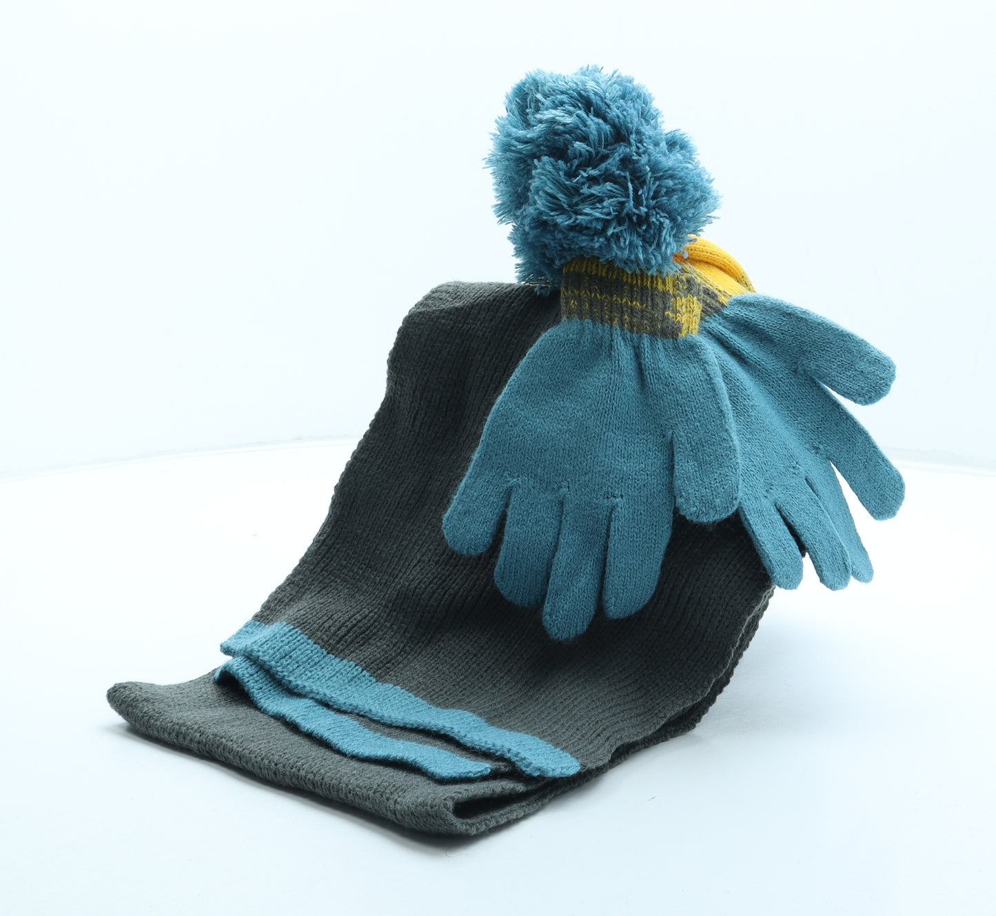 TU Boys Multicoloured Striped Acrylic Bobble Hat Size S