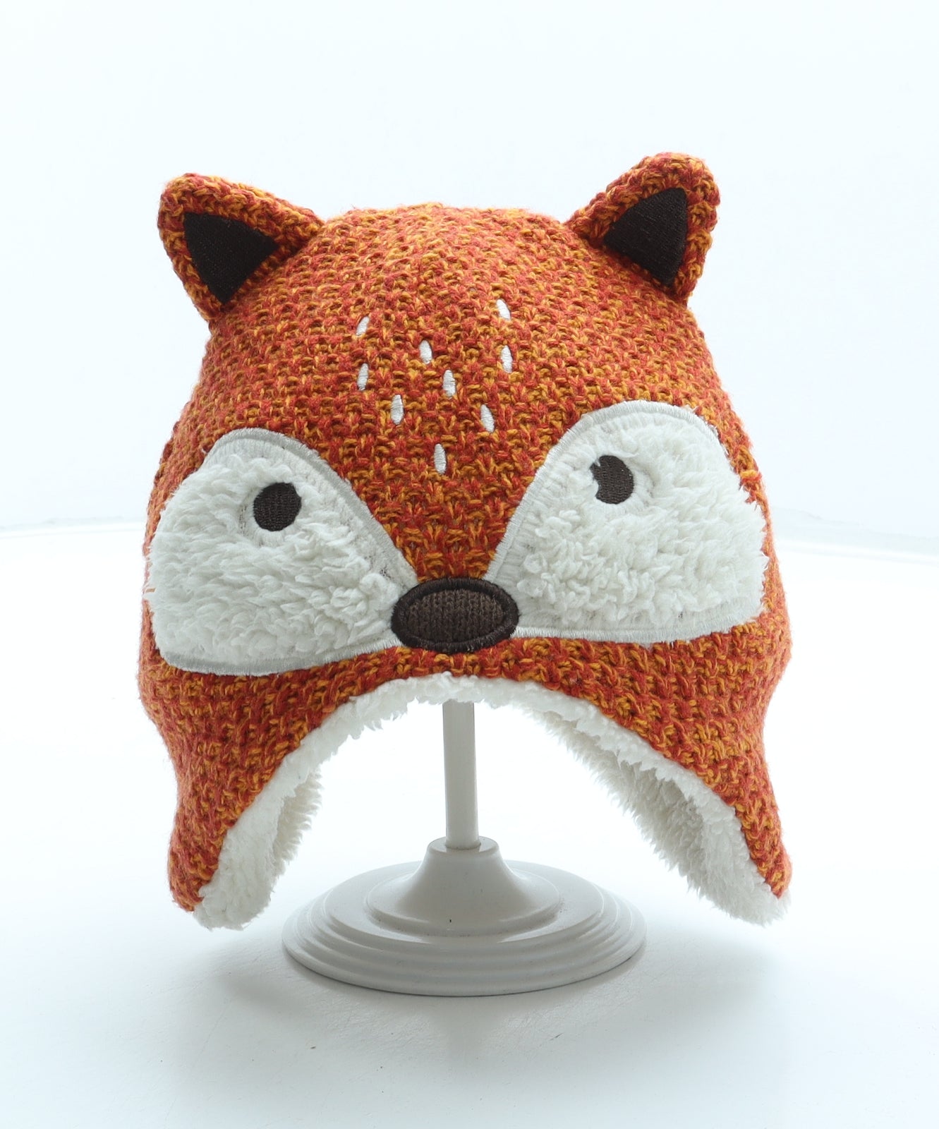 Nutmeg Womens Orange Acrylic Bonnet Size S - Fox Ears