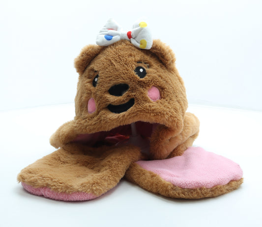 George Girls Brown Acrylic Bonnet Size S - Blush Bear Children in Need