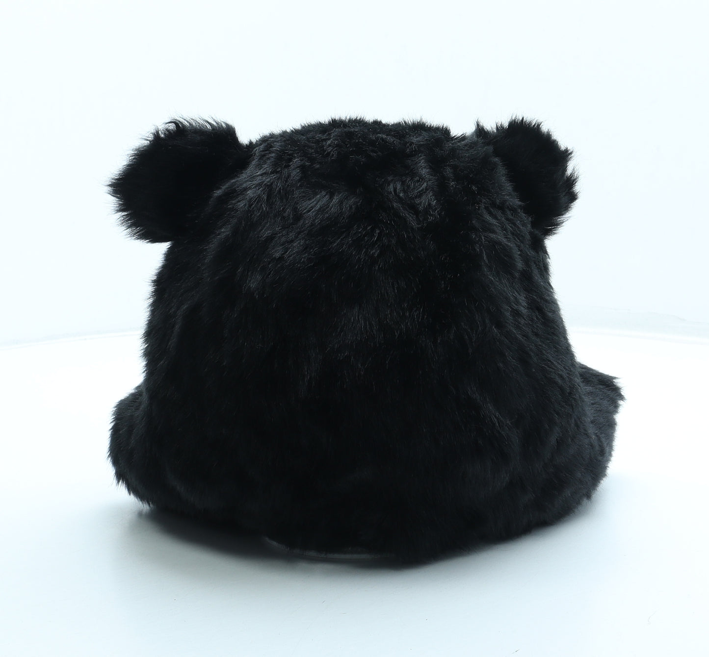 F&F Womens Black Acrylic Bonnet One Size - Ears Pom Pom