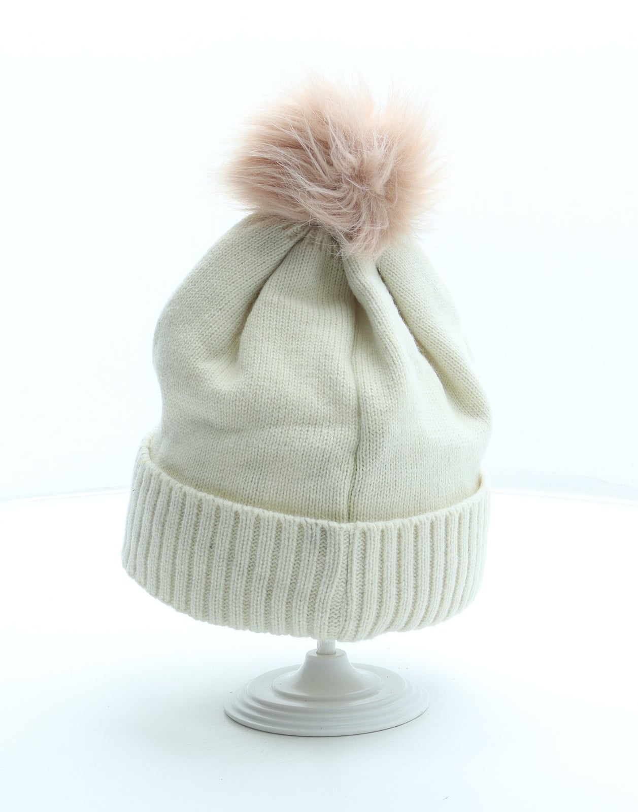 George Womens Beige Acrylic Bobble Hat One Size - Sparkle all the way
