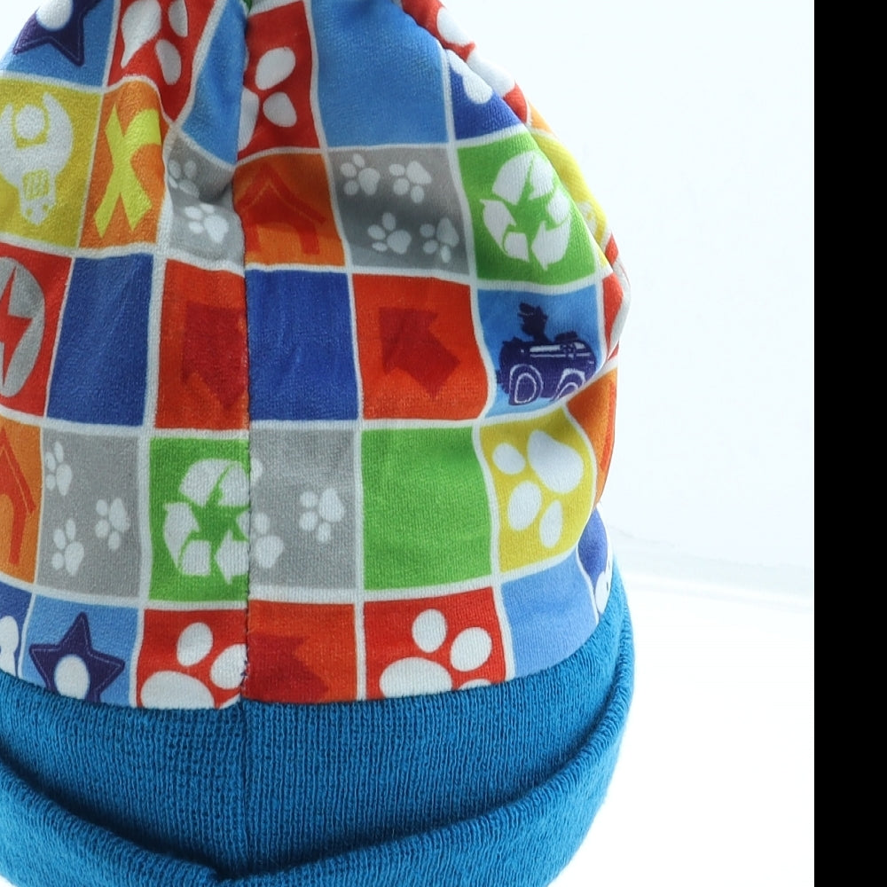 Nicklelodeon Boys Blue Geometric Acrylic Bobble Hat One Size - Paw Patrol