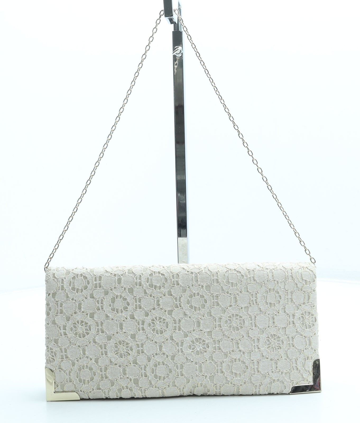 Accessorize Womens Ivory Polyester Clutch Size Small
