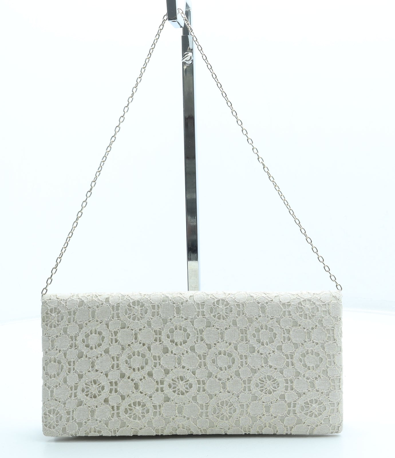 Accessorize Womens Ivory Polyester Clutch Size Small