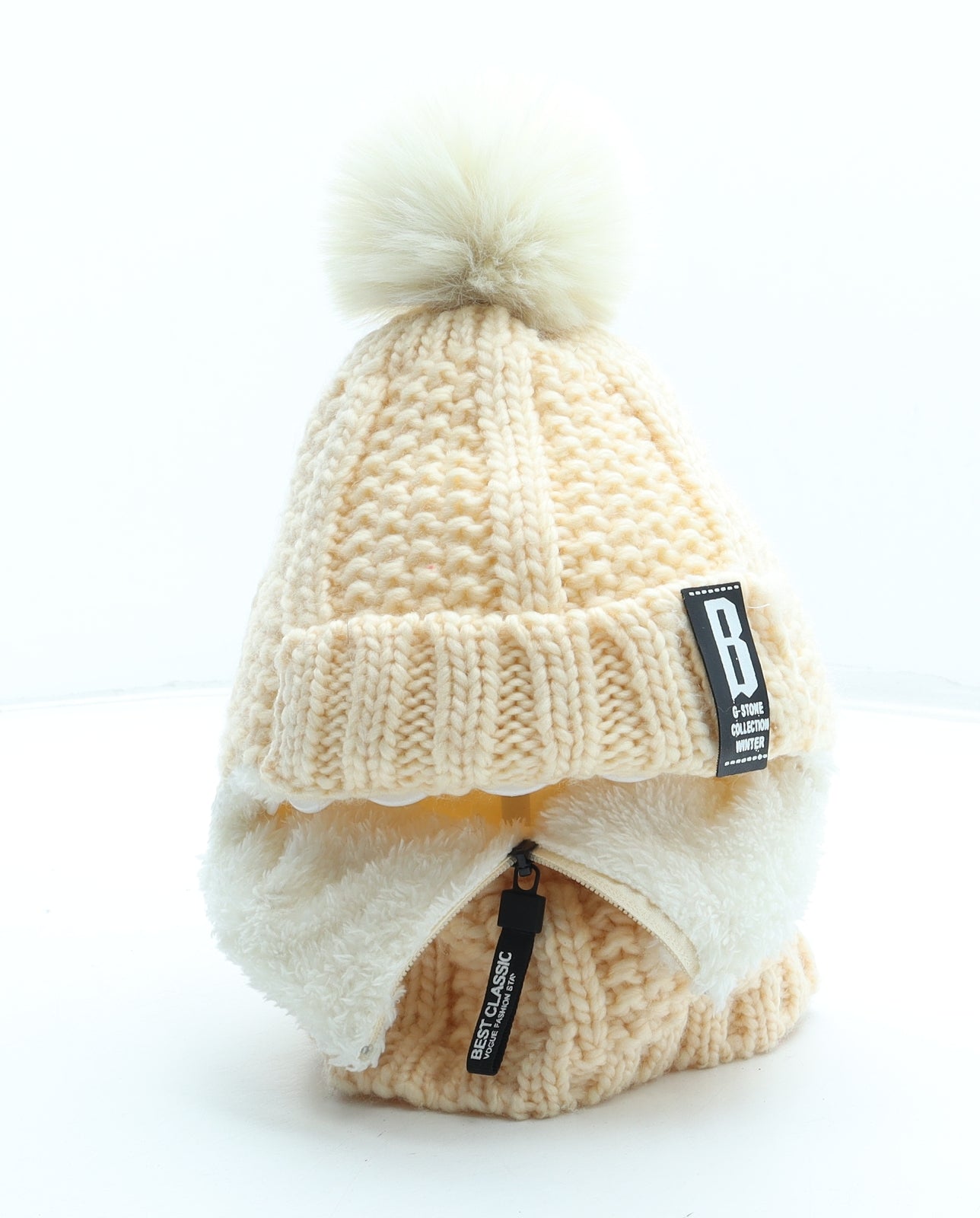 G-Stone Winter Collection Womens Pink Acrylic Balaclava One Size - Pom Pom