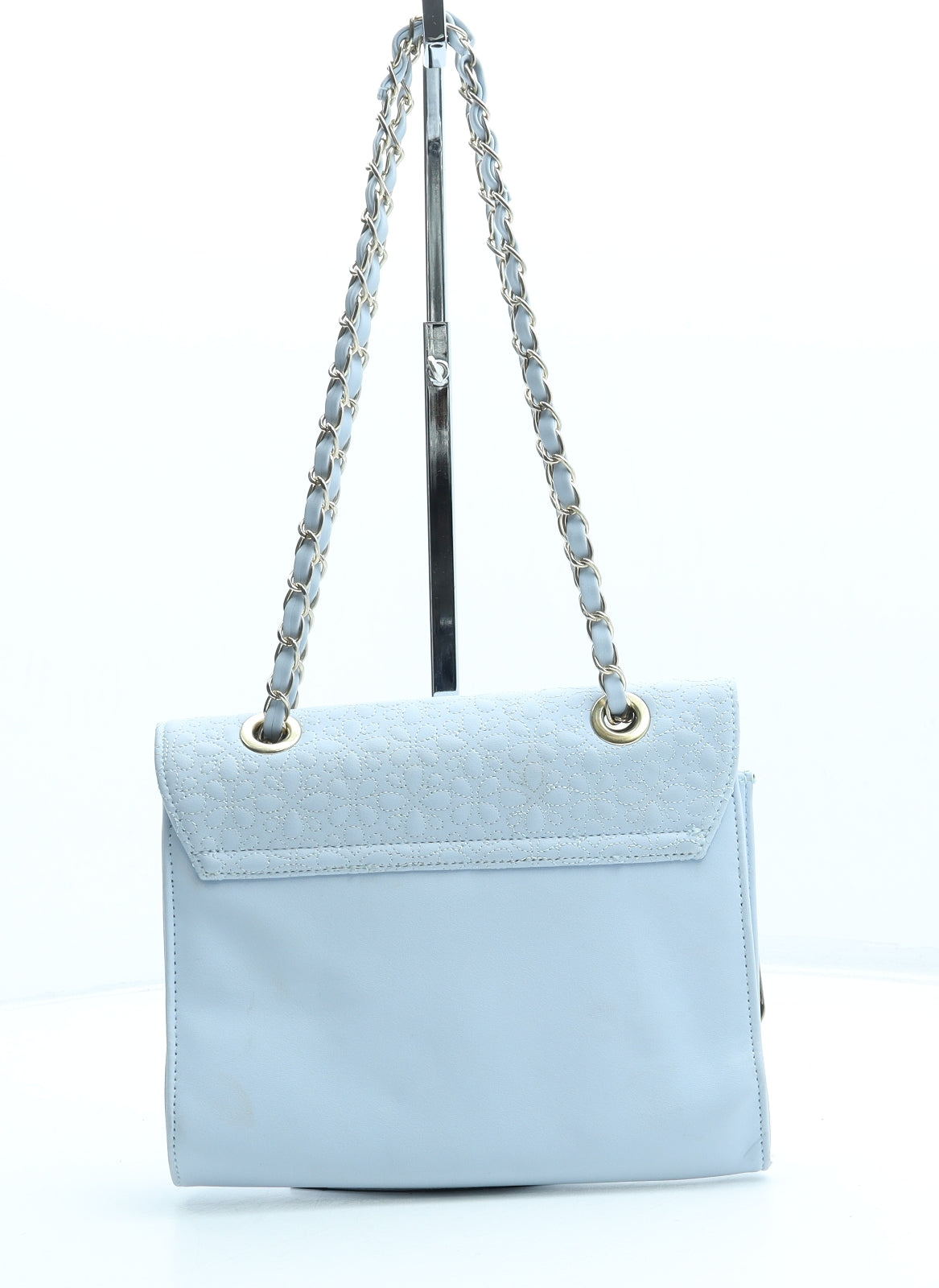 New Look Womens Blue Geometric Polyurethane Shoulder Bag Size Small