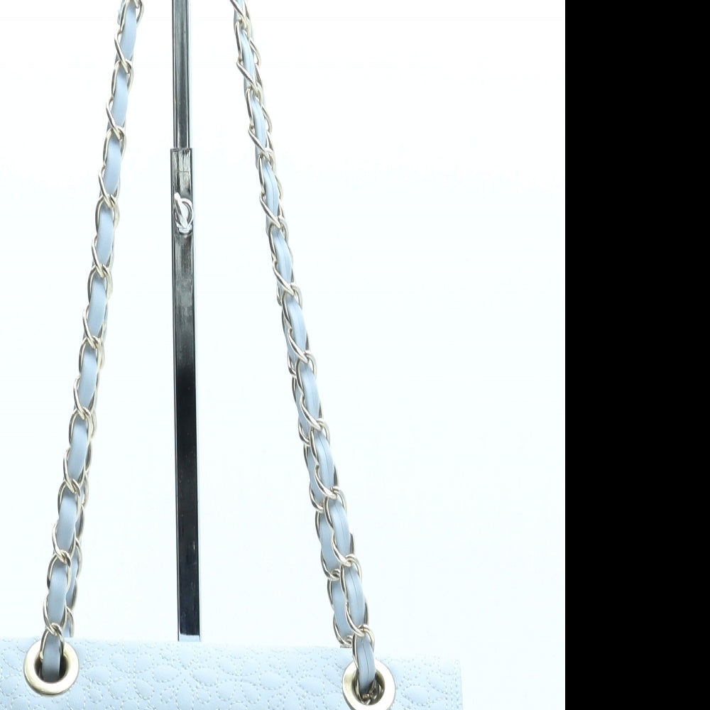 New Look Womens Blue Geometric Polyurethane Shoulder Bag Size Small