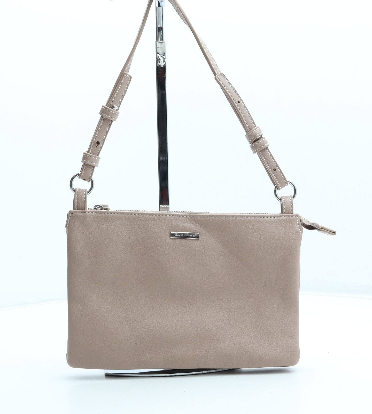 David Jones Womens Pink Polyester Shoulder Bag Size Small