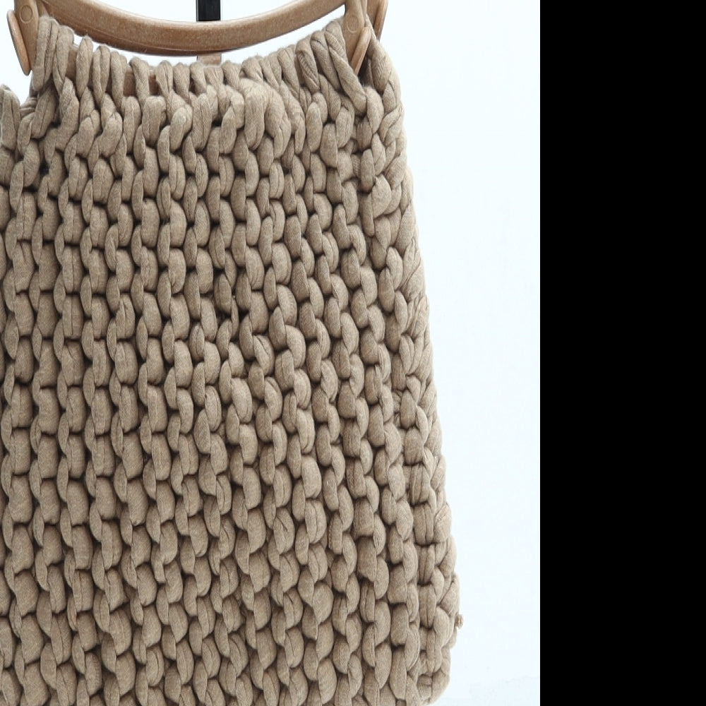 Preworn Womens Brown Polyester Top Handle Bag Size Small