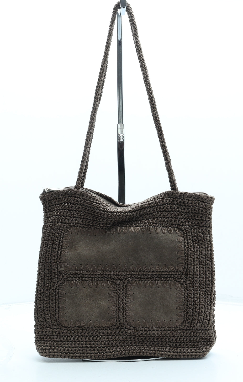 Preworn Womens Brown Polyester Shoulder Bag Size Small