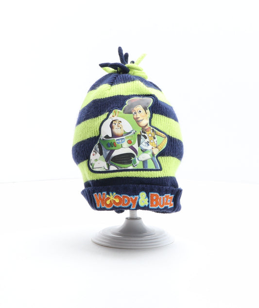 George Boys Multicoloured Striped Acrylic Bobble Hat One Size - Disney, Pixar, Toy Story 3, Woody & Buzz