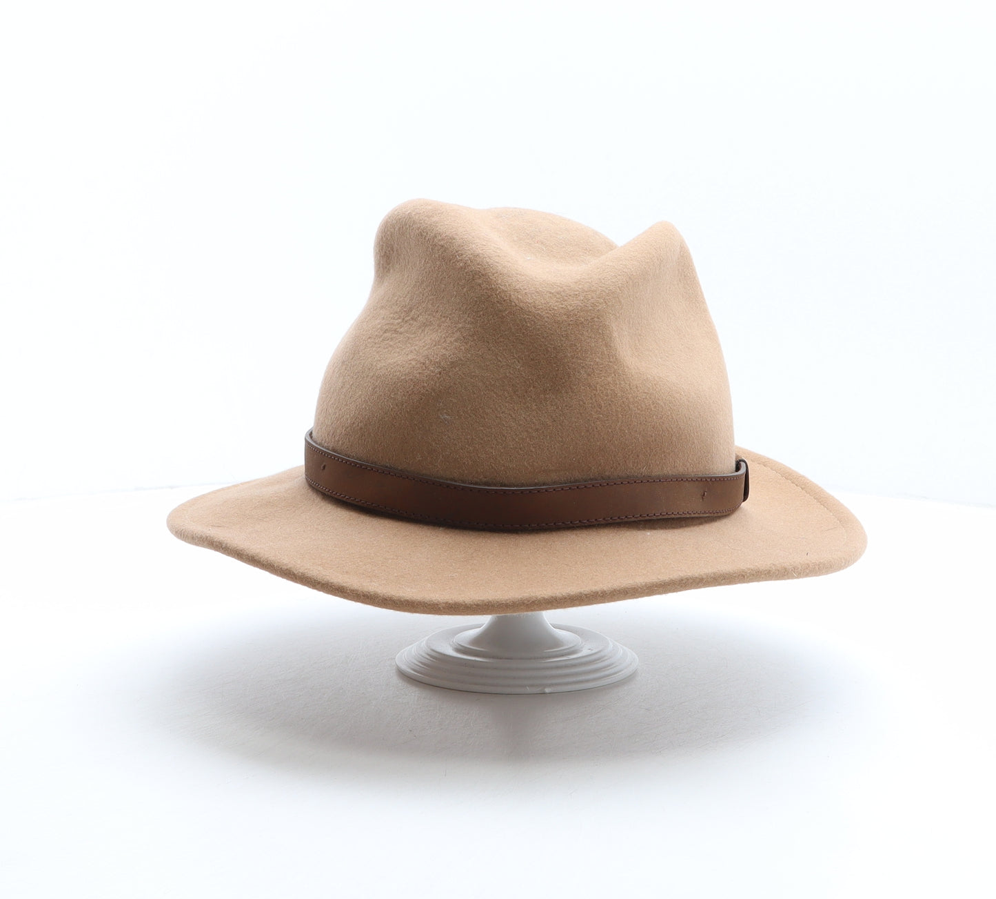 Preworn Mens Brown Wool Fedora Size S