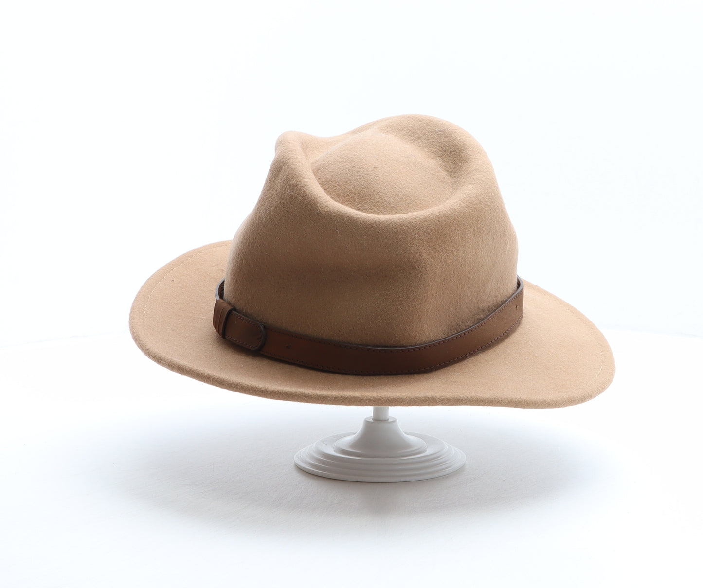 Preworn Mens Brown Wool Fedora Size S