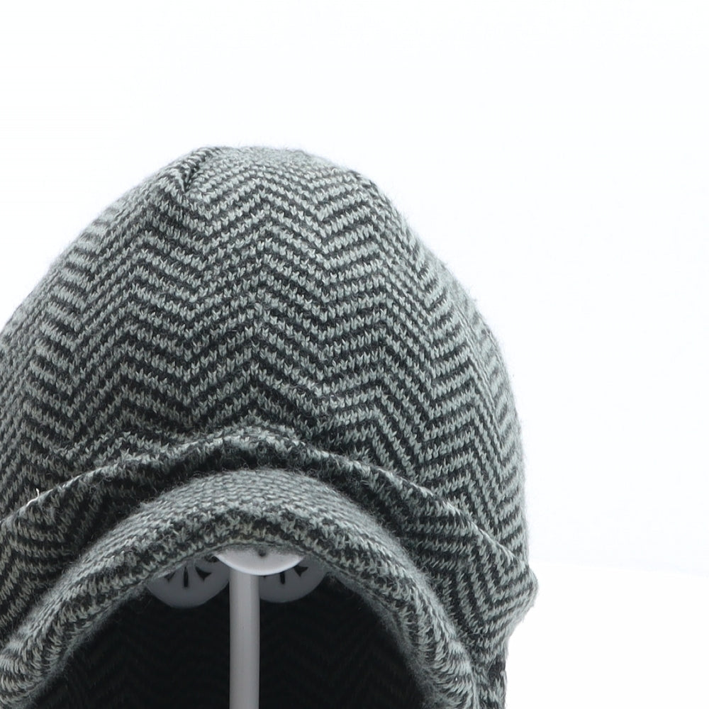 O'Neill Mens Grey Herringbone Acrylic Beanie One Size