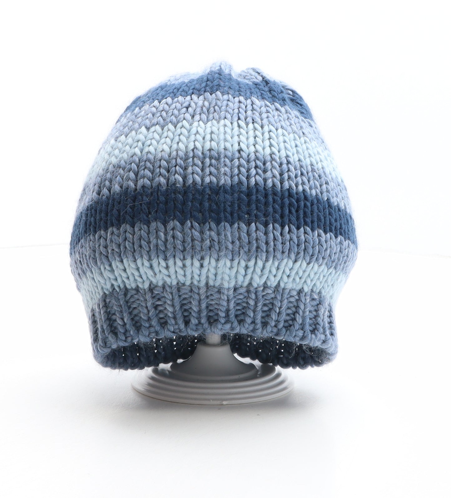 Totes Isotoner Boys Blue Striped Acrylic Beanie One Size