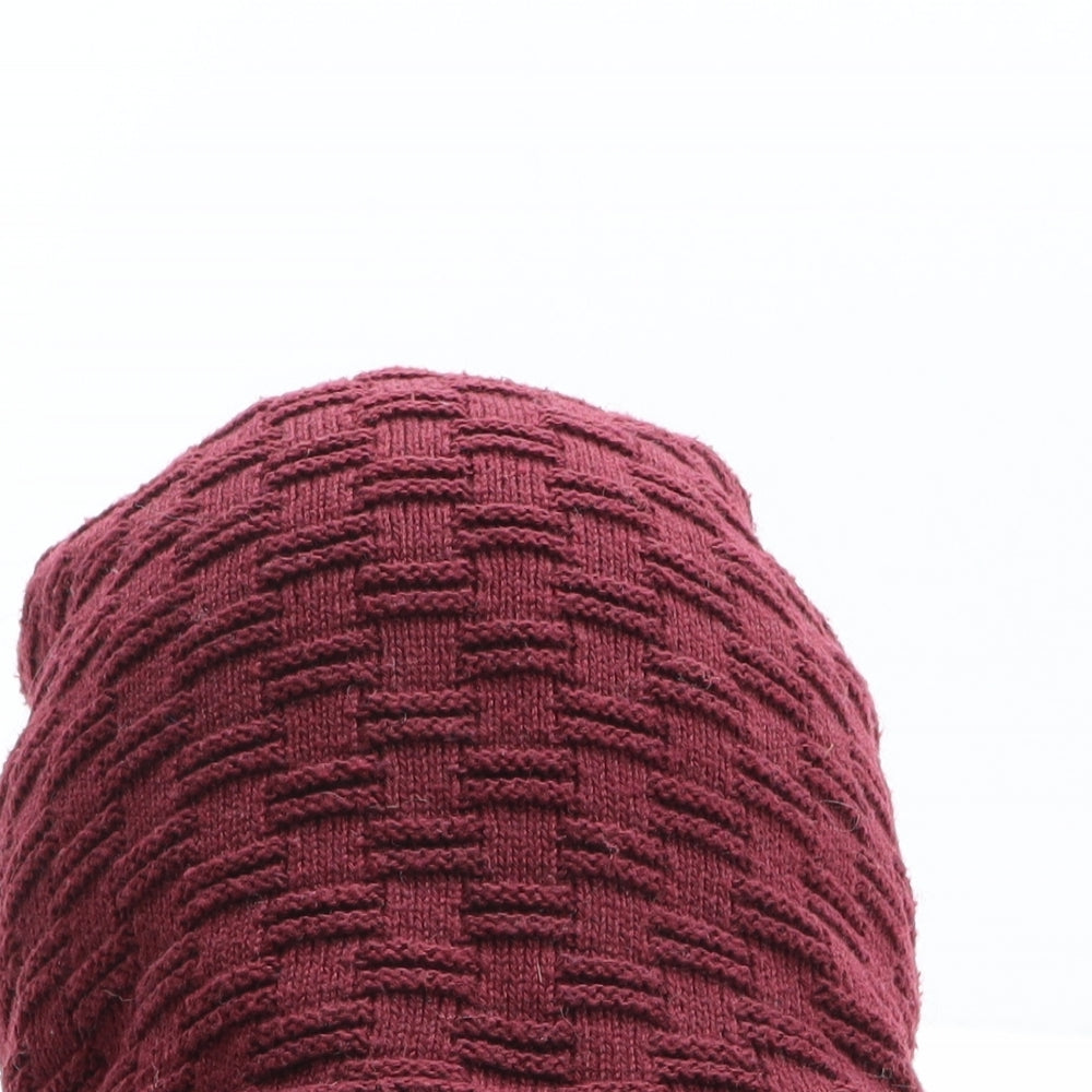 Jiaermei Mens Red Acrylic Beanie One Size