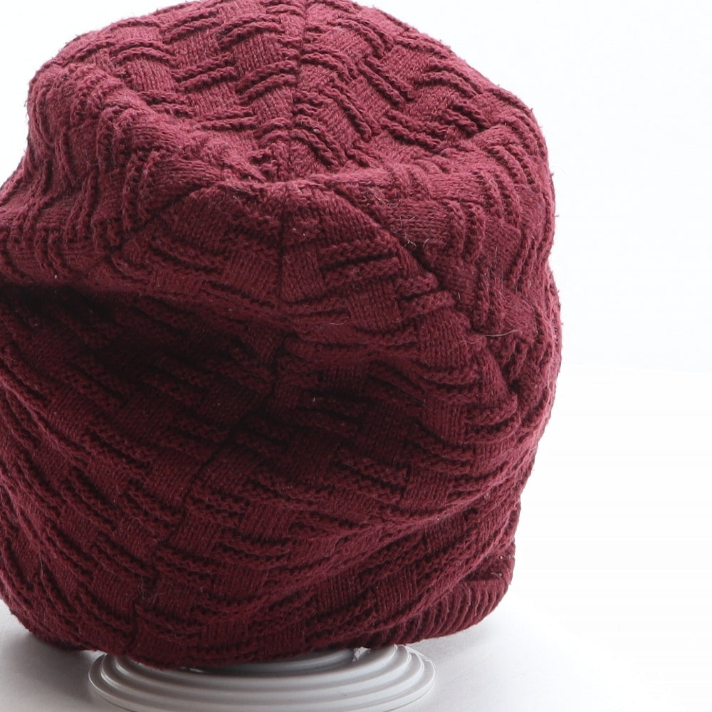 Jiaermei Mens Red Acrylic Beanie One Size