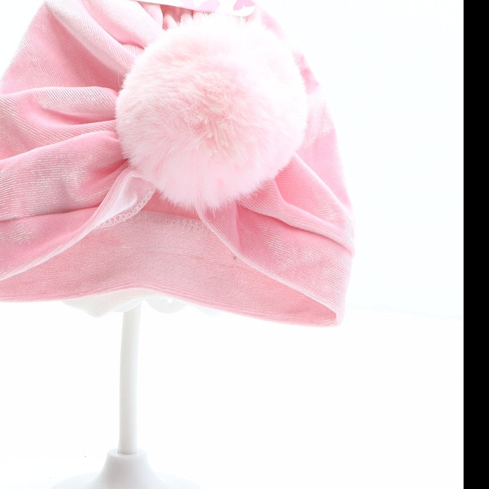 Ava Olivia Girls White Polyester Turban One Size - Two pack, Pom pom