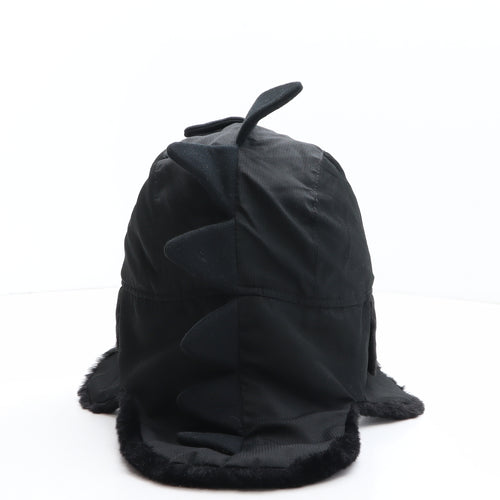 NEXT Boys Black Polyester Trapper Hat One Size - Dinosaur spikes design