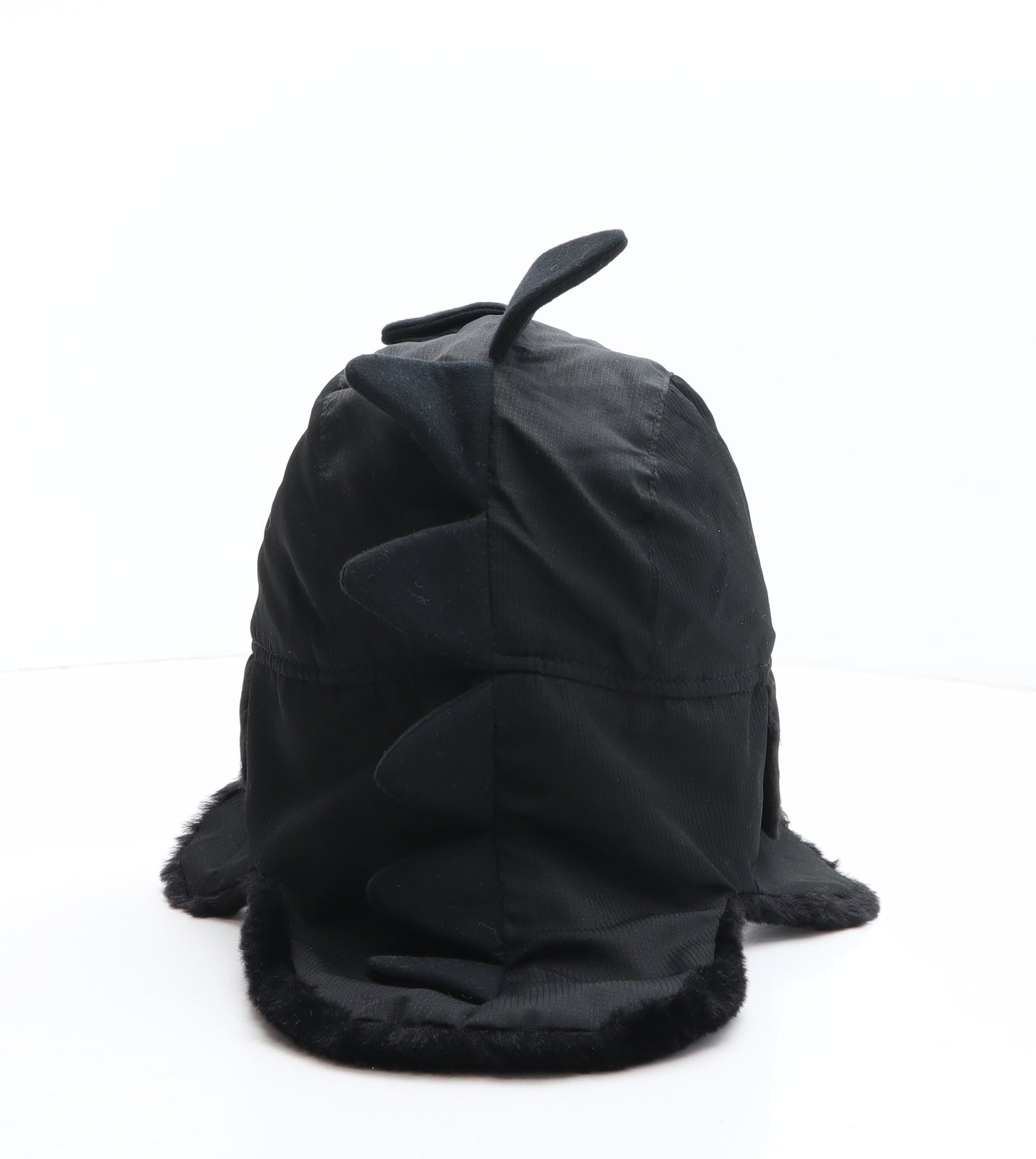 NEXT Boys Black Polyester Trapper Hat One Size - Dinosaur spikes design