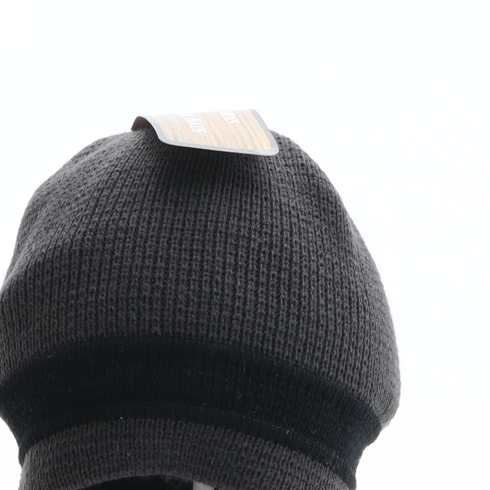 Mens Beanie Hats Mens Grey Acrylic Beanie One Size